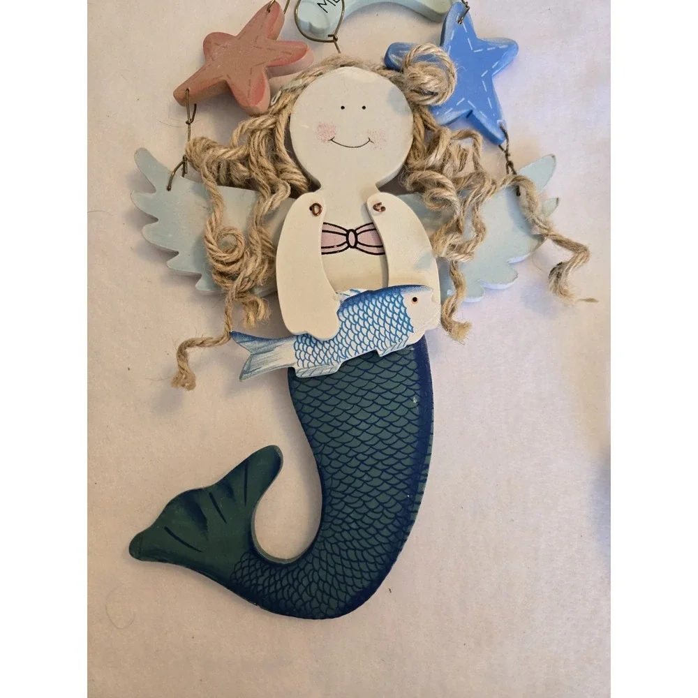 Beachcombers Teal Blue and Green Mermaid Angel Wall Plaque